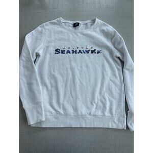 NFL Seattle Seahawks Football Women's Sequin Sweater Sweatshirt White